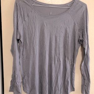 Gray Lululemon Loose 3/4 Sleeve Pima Cotton Top